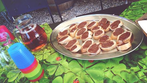 Close-up of food on table