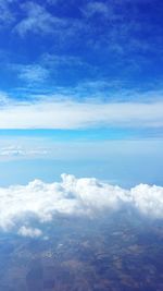 Aerial view of clouds in blue sky