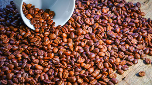 Close-up of roasted coffee beans 