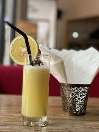 Close-up of drink on table