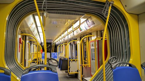 Interior of empty cable car