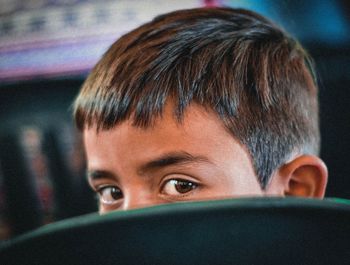 Close-up portrait of boy