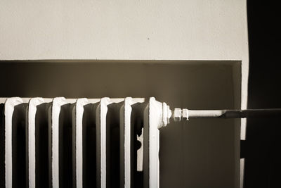 Close-up of radiator on wall