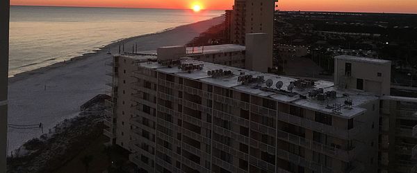 View of sea at sunset