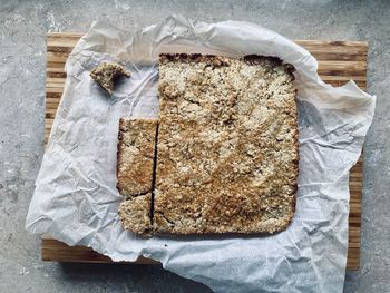 High angle view of breakfast on white background