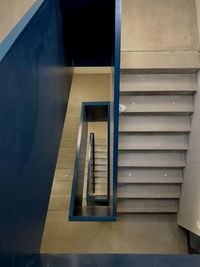 High angle view of staircase in building