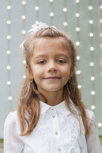 Portrait of cute girl smiling