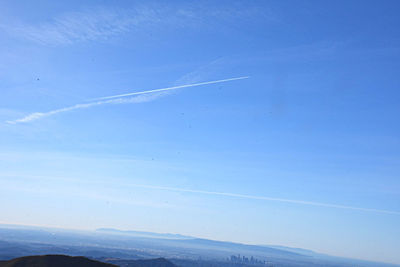 Scenic view of vapor trail in sky
