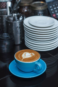 Close-up of coffee on table