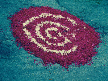 Close-up of red heart shape on white wall