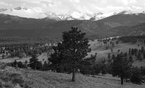 Scenic view of mountains against sky