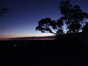 Silhouette of trees at sunset