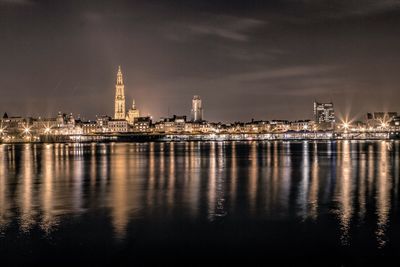 Illuminated city at night