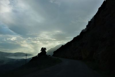 Road amidst mountains against sky