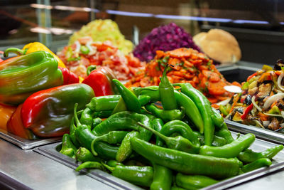 Peppers and salads at the bazaar.