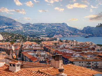 Scenic view of the coastal town of altea, spain