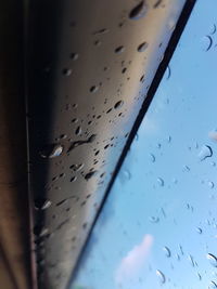 Full frame shot of wet glass window