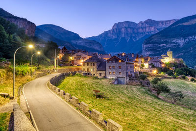 Torla in the ordesa y monte perdido national park in spain at night