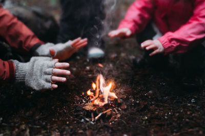 Bonfire in sunlight