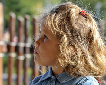 Side view of woman looking away