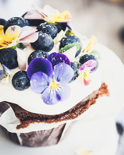 Close-up of multi colored fruits on plate