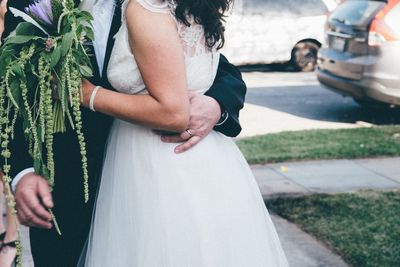 Close-up of woman holding flowers