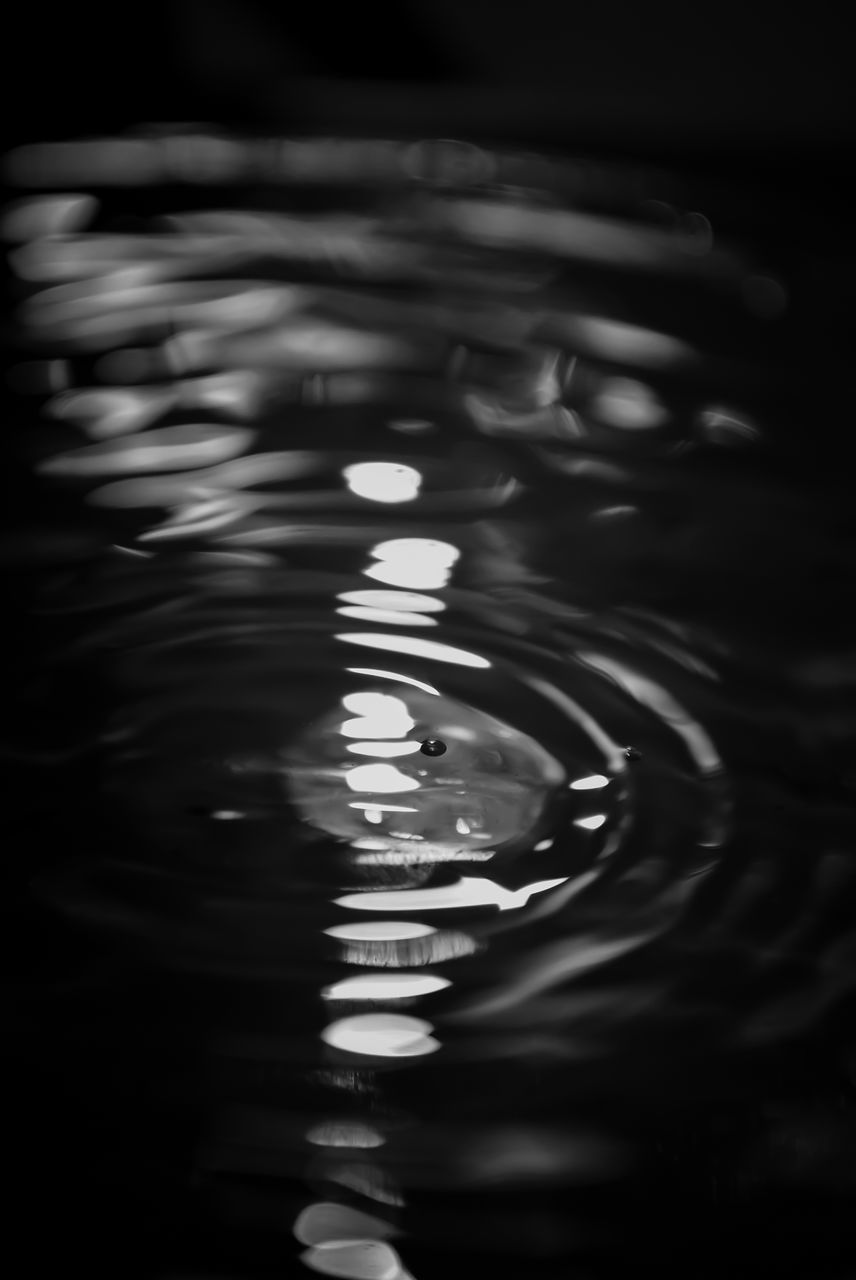 CLOSE-UP OF REFLECTION OF WATER IN LAKE