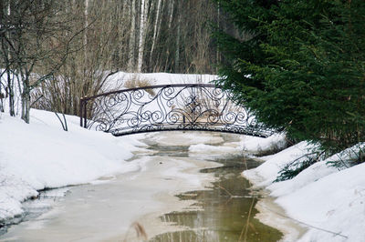 View of frozen lake during winter