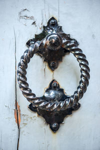 Close-up of old metal door