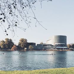 View of river in city