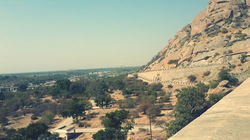 Scenic view of landscape against clear sky