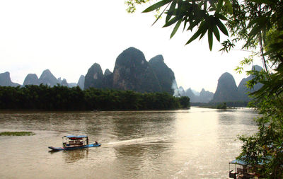 Scenic view of river against clear sky