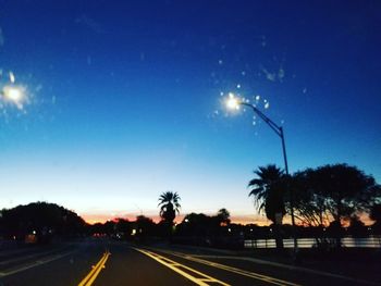 View of road at night