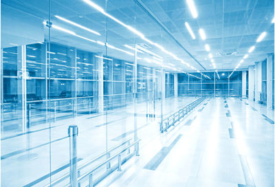 Empty corridor in modern building