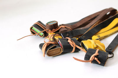 High angle view of shoes on table