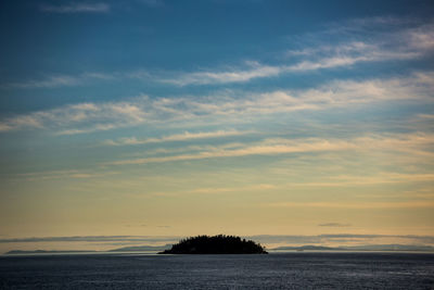 Scenic view of sea against sky at sunset