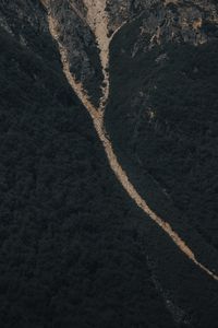 High angle view of road amidst land