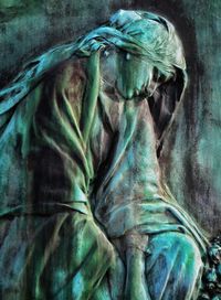 Close-up of old sculpture