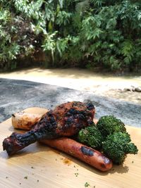 Close-up of food on table