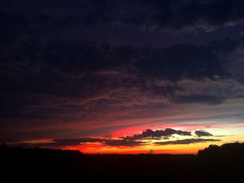 Silhouette of landscape at sunset