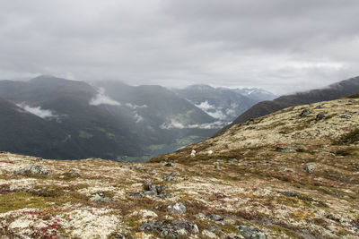 Scenic view of mountains against sky