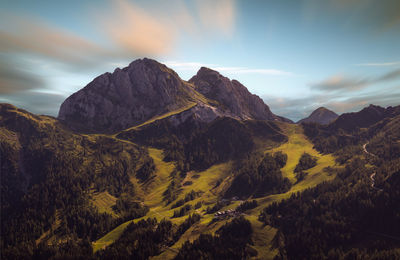 Scenic view of mountains against sky