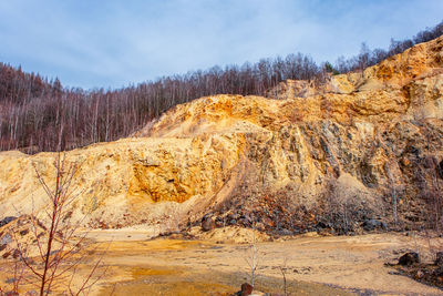 Old abandoned copper and gold surface mine in apuseni mountains, romania