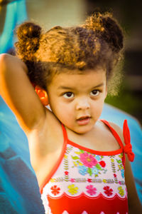 Close-up portrait of cute girl