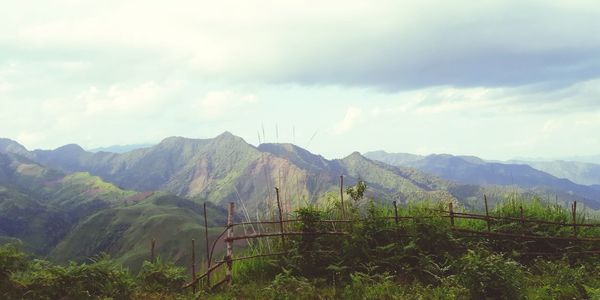 Scenic view of mountains against sky