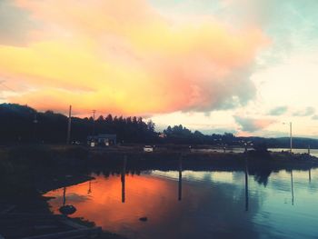 Scenic view of sea at sunset