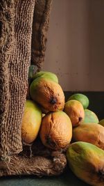 Close-up of fruits on table