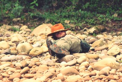 Pebbles on rocks