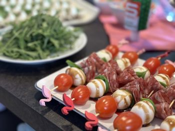 Close-up of food on table