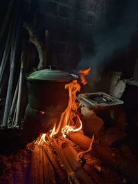 Traditional stove for cooking rice commonly used by the people of east java, indonesia